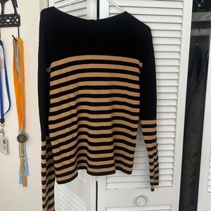 Who What Wear Black and Tan Striped Sweater
